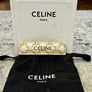 CELINE Monogrammed Triomphe Barrette
